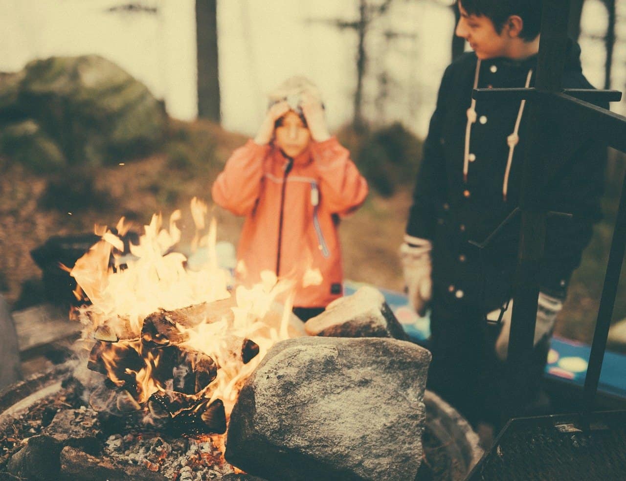 kids by the campfire 