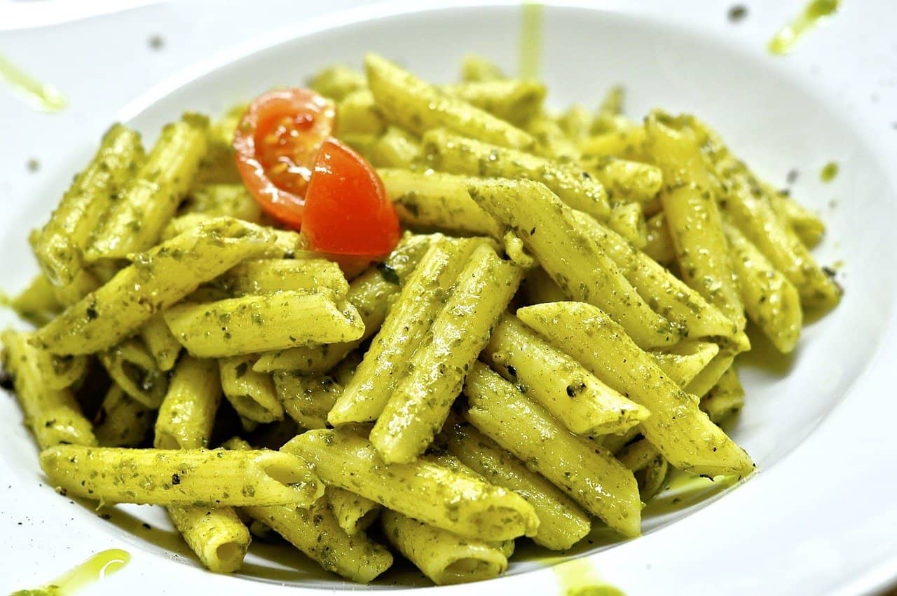 pasta and pesto 