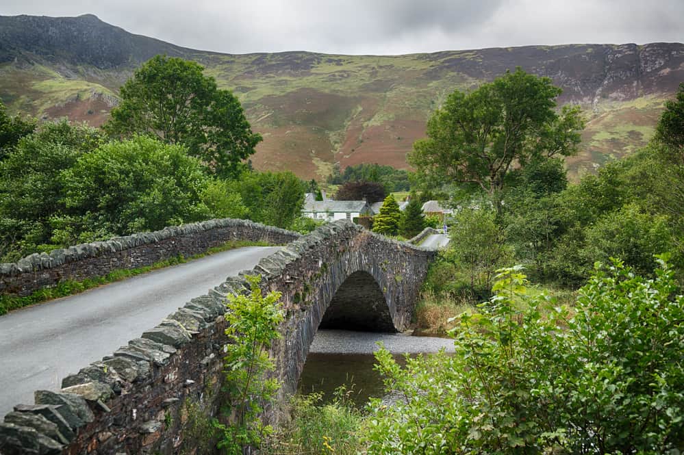 Traditional stone Bridge at Grange in English Lake District