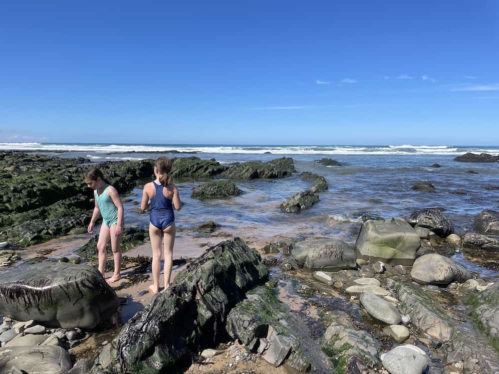 kids on sandymouth beach cornwall