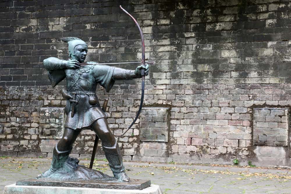 Statue Of Robin Hood at Nottingham Castle, Nottingham, UK