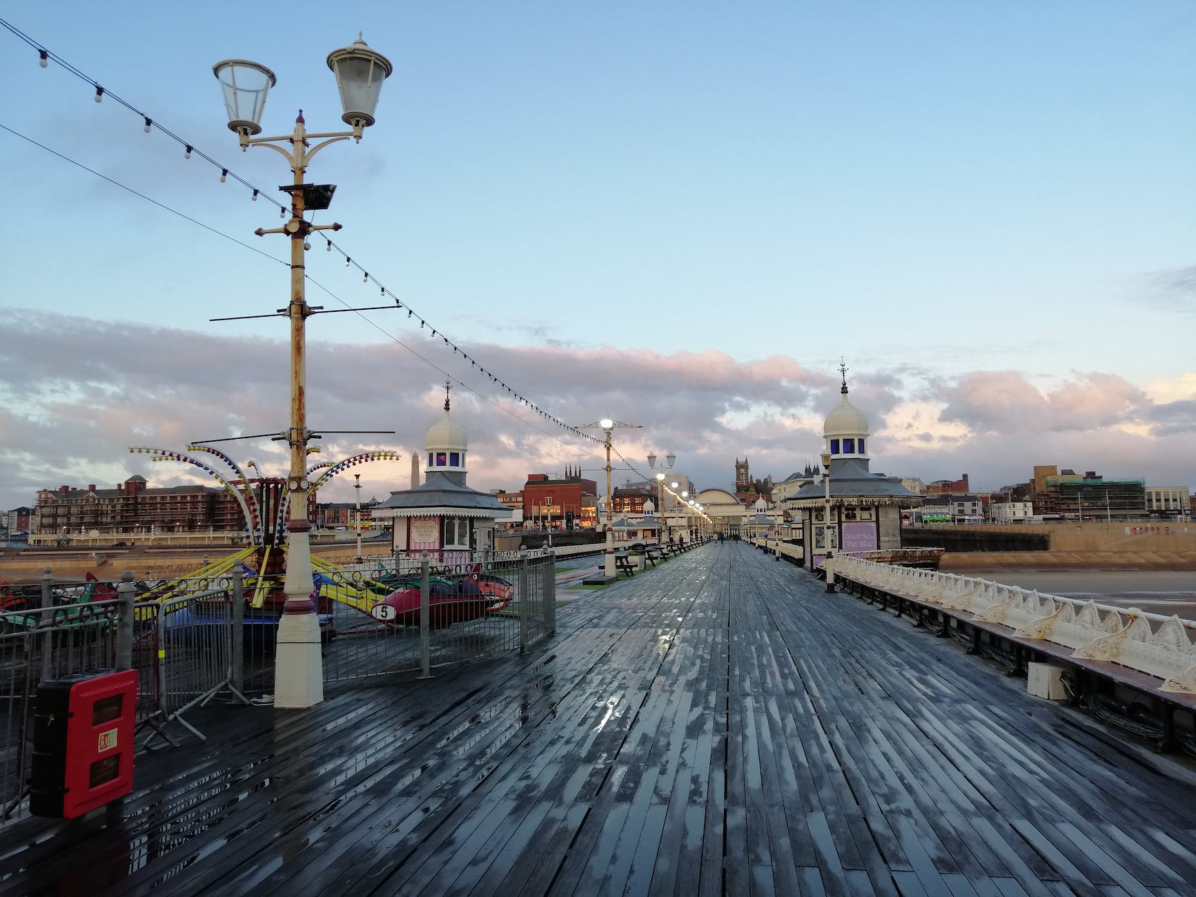 a pier with an amusement ride
