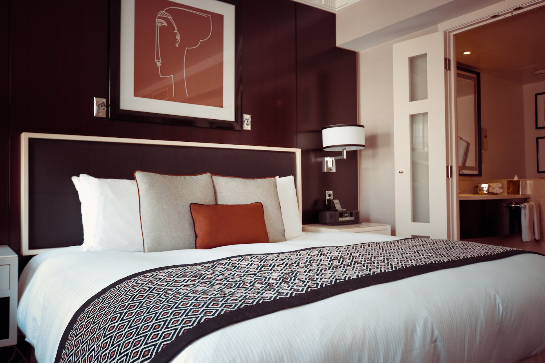 pexels-photo-164595 black and grey bedspread on bed and pillow