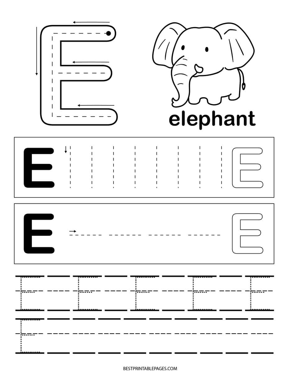 letter e worksheet