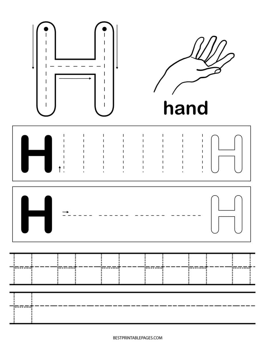 letter h worksheet