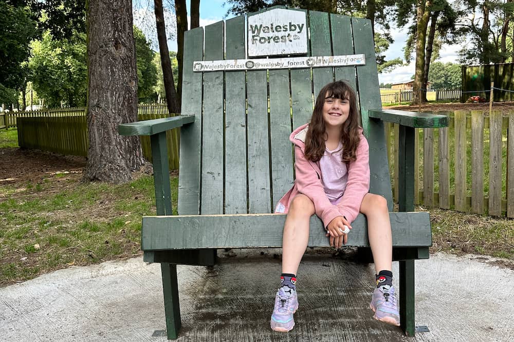 walesby forest girl in chair