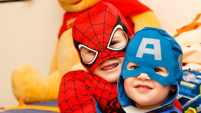 kids at superhero party