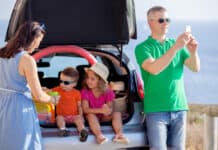 road trip, young family summer vacation or holiday